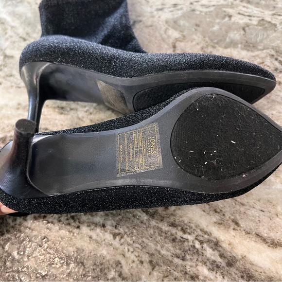 Jones New York Signature Black Shimmer Ankle Boots Sz 7.5 - Picture 8 of 10